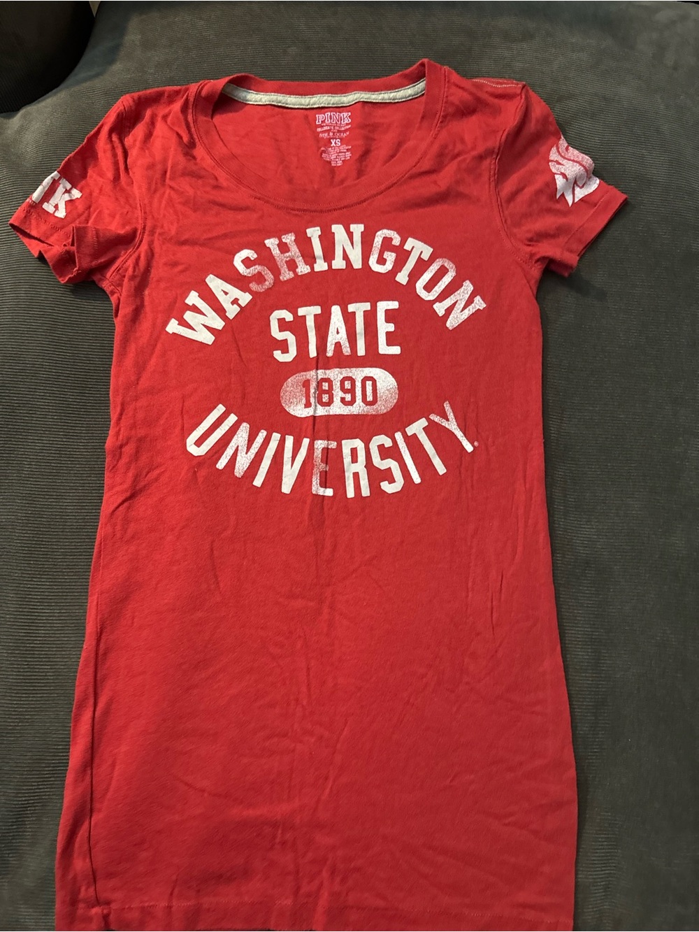 PINK Victoria's Secret Red Washington State University Tee